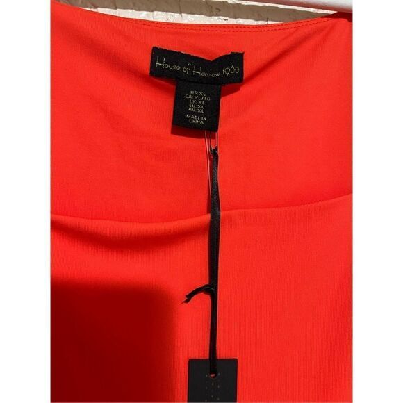 House Of Harlow 1960 Women's Orange Square Neck Cap Sleeve Bodysuit Size XL NEW - Picture 5 of 5